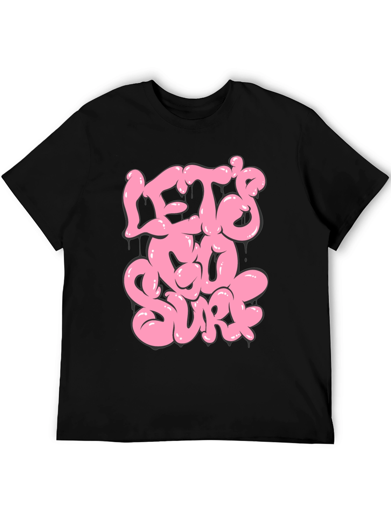 Lets Go Surf Graphic T-Shirt - Black