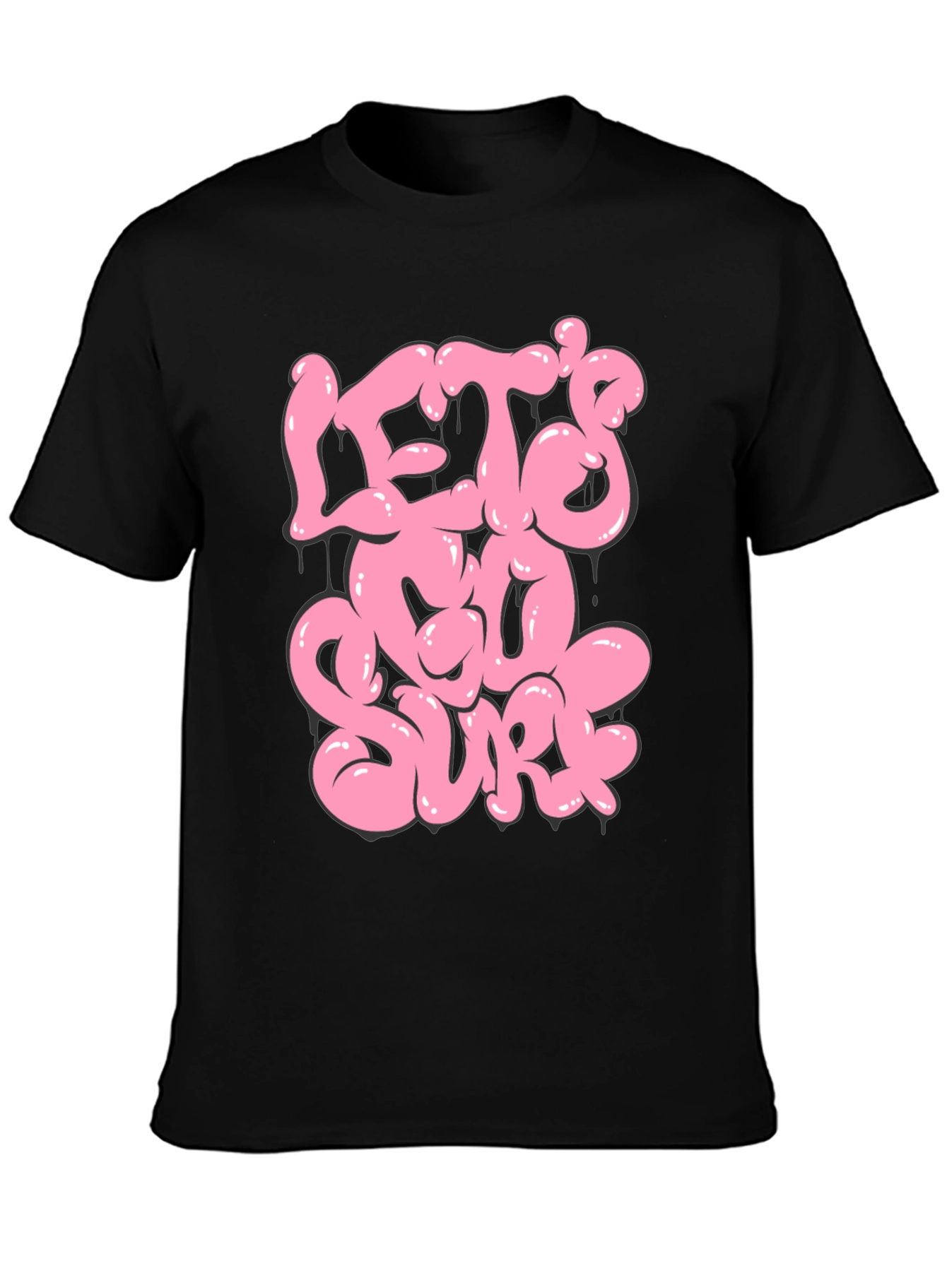 Lets Go Surf Graphic T-Shirt - Black