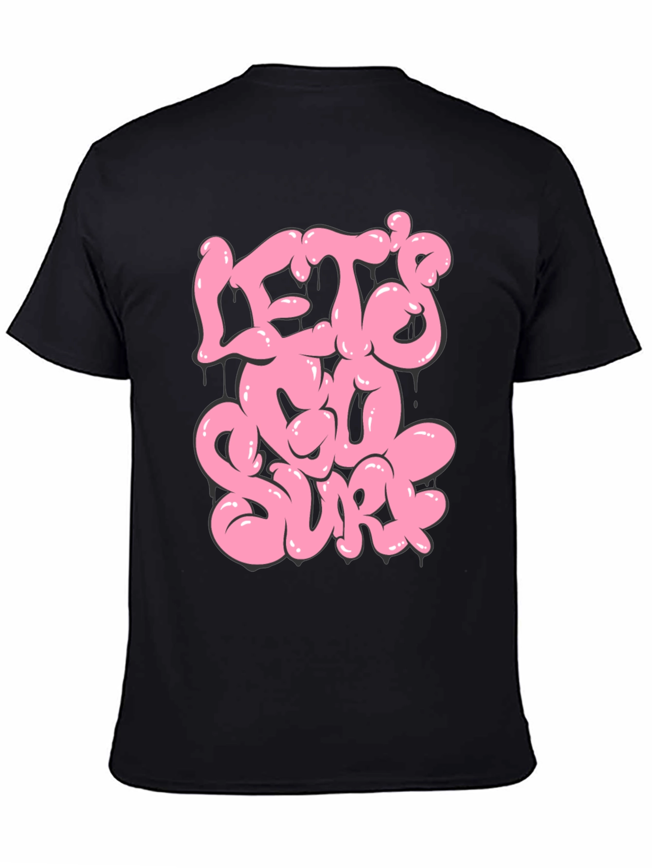 Lets Go Surf Graphic T-Shirt - Black