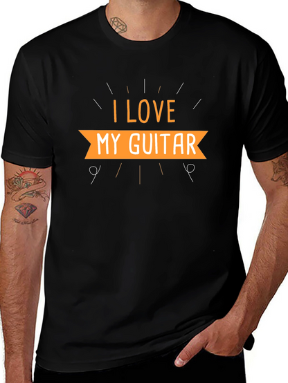 I Love My Guitar Black T-Shirt