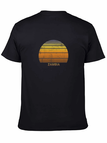 Zambia Retro Sunset Graphic T-Shirt