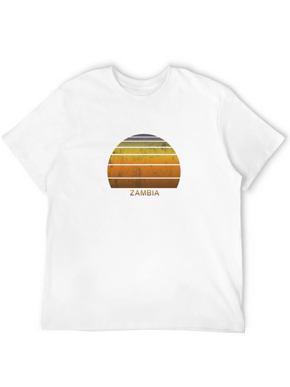 Zambia Retro Sunset Graphic T-Shirt