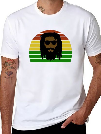 Rasta Man Retro Sunset T-Shirt - Reggae Vibes