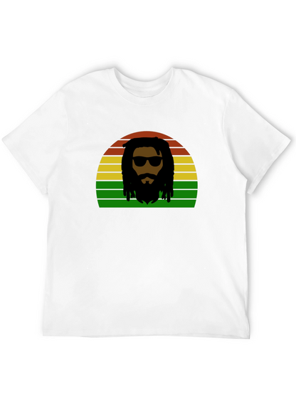 Rasta Man Retro Sunset T-Shirt - Reggae Vibes