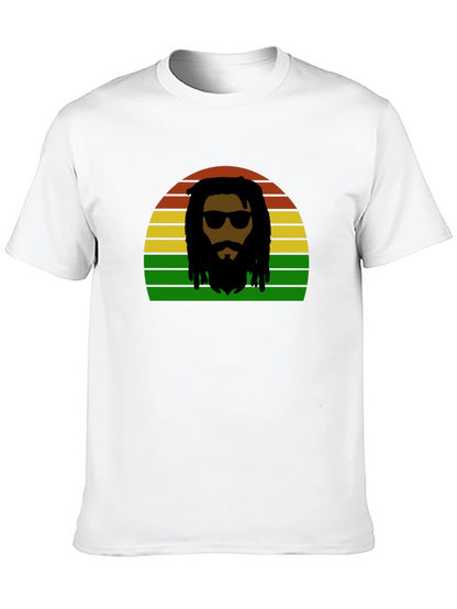 Rasta Man Retro Sunset T-Shirt - Reggae Vibes