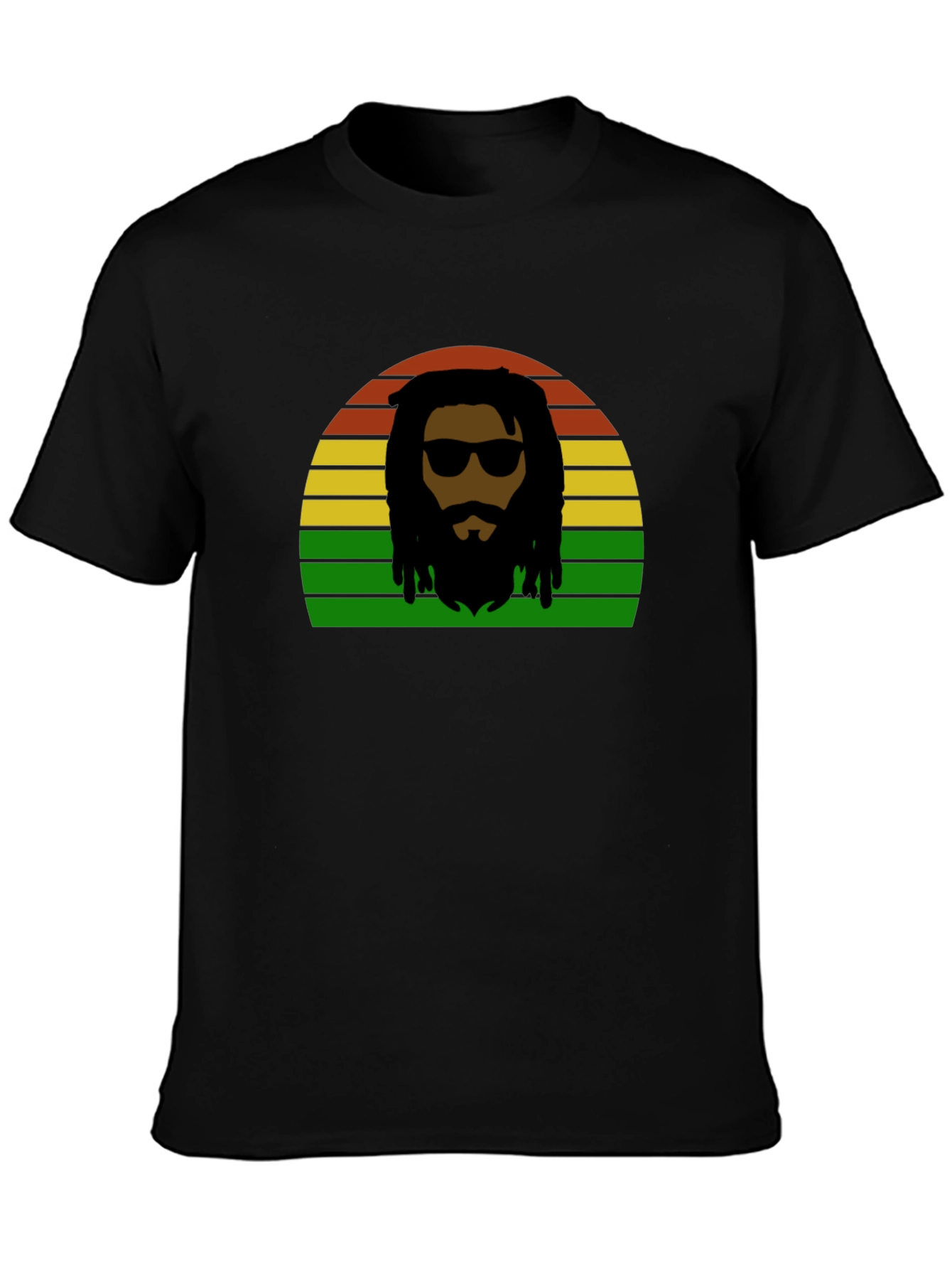 Rasta Man Retro Sunset T-Shirt - Reggae Vibes
