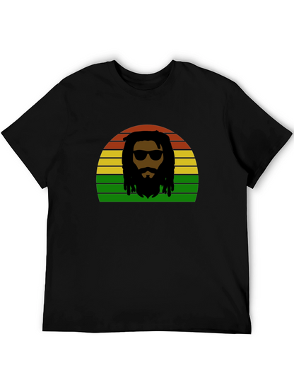 Rasta Man Retro Sunset T-Shirt - Reggae Vibes