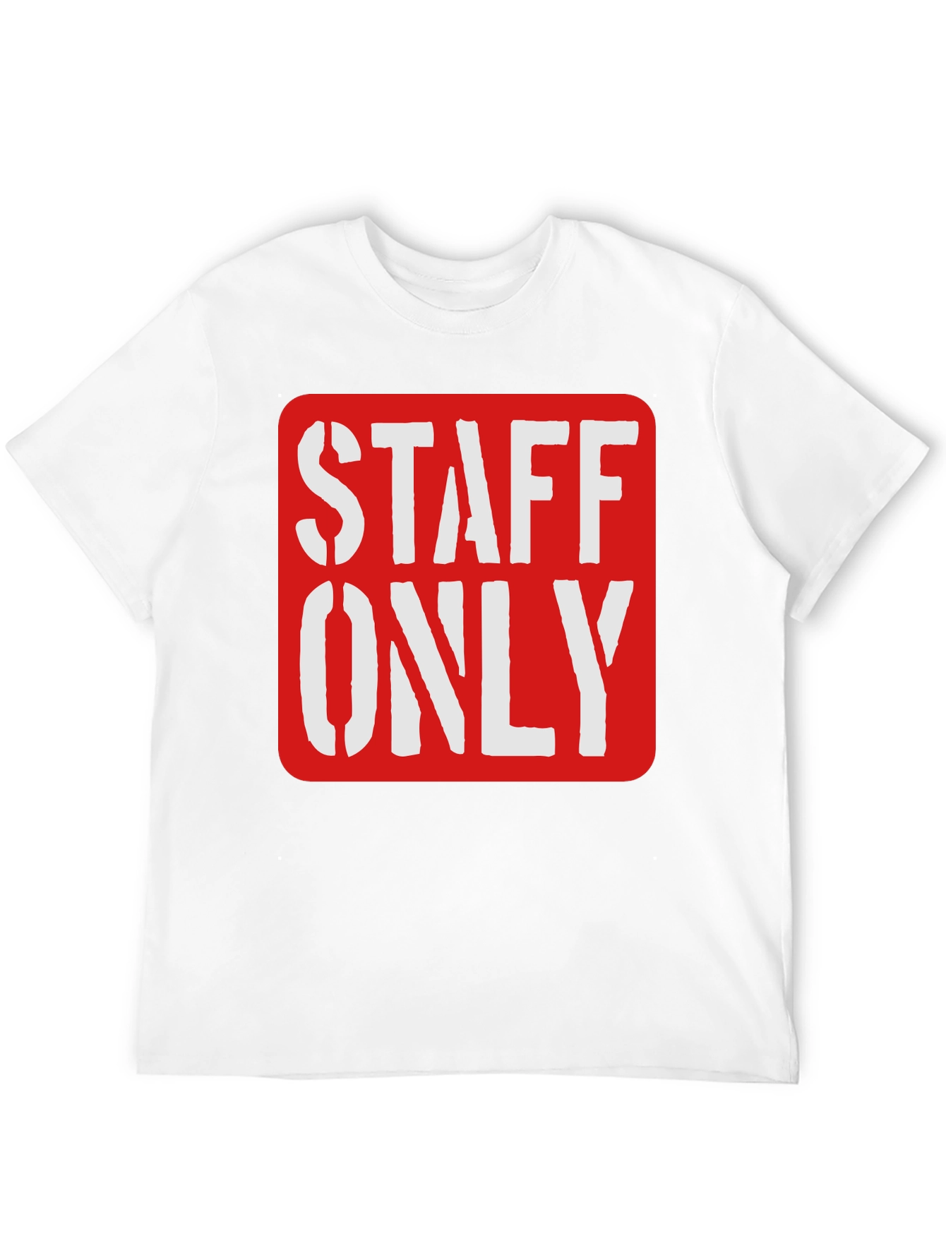 Staff Only Graphic Tee - Black Crew Neck Shirt