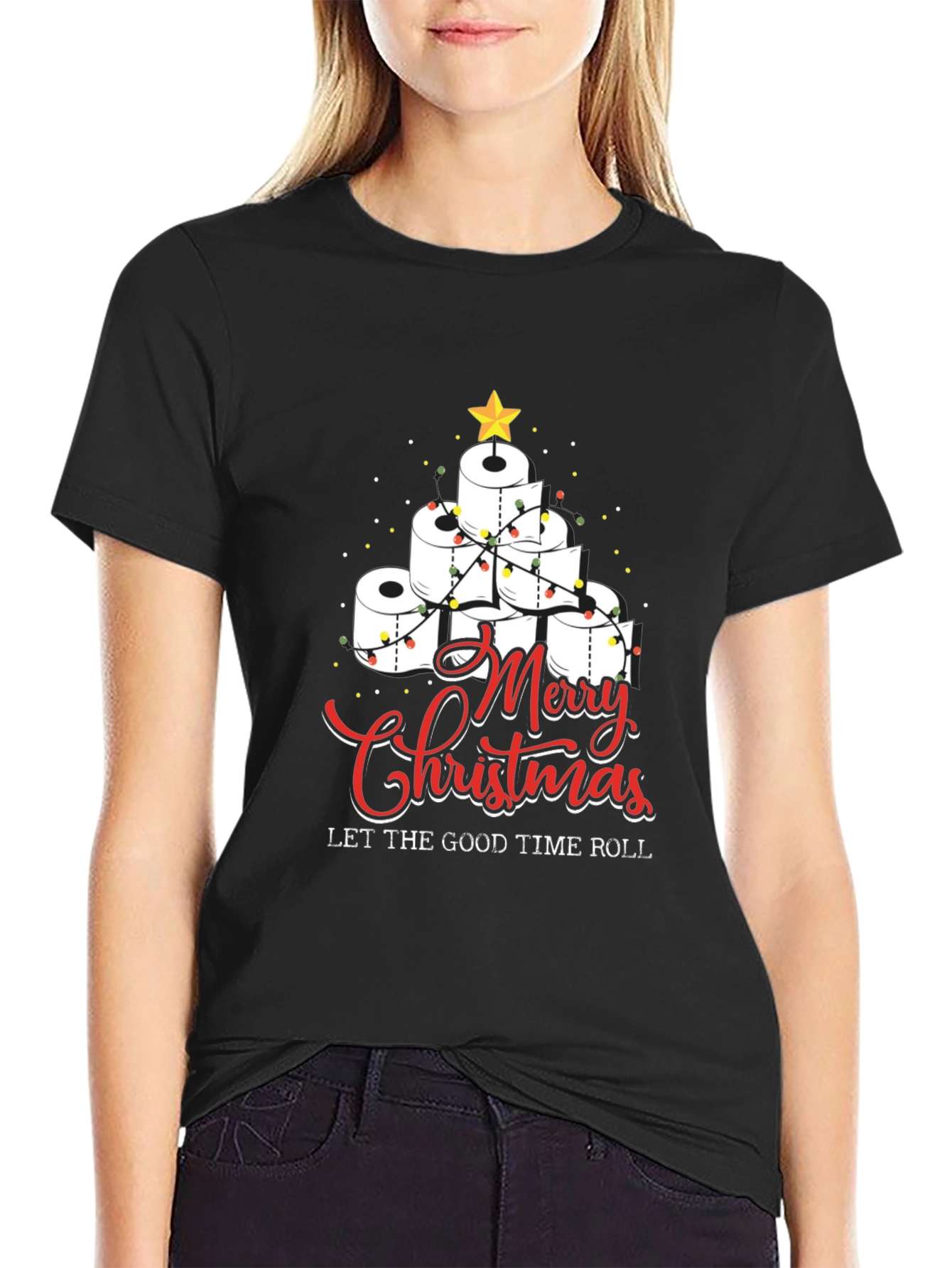 Merry Christmas Toilet Paper Roll Tree T-Shirt