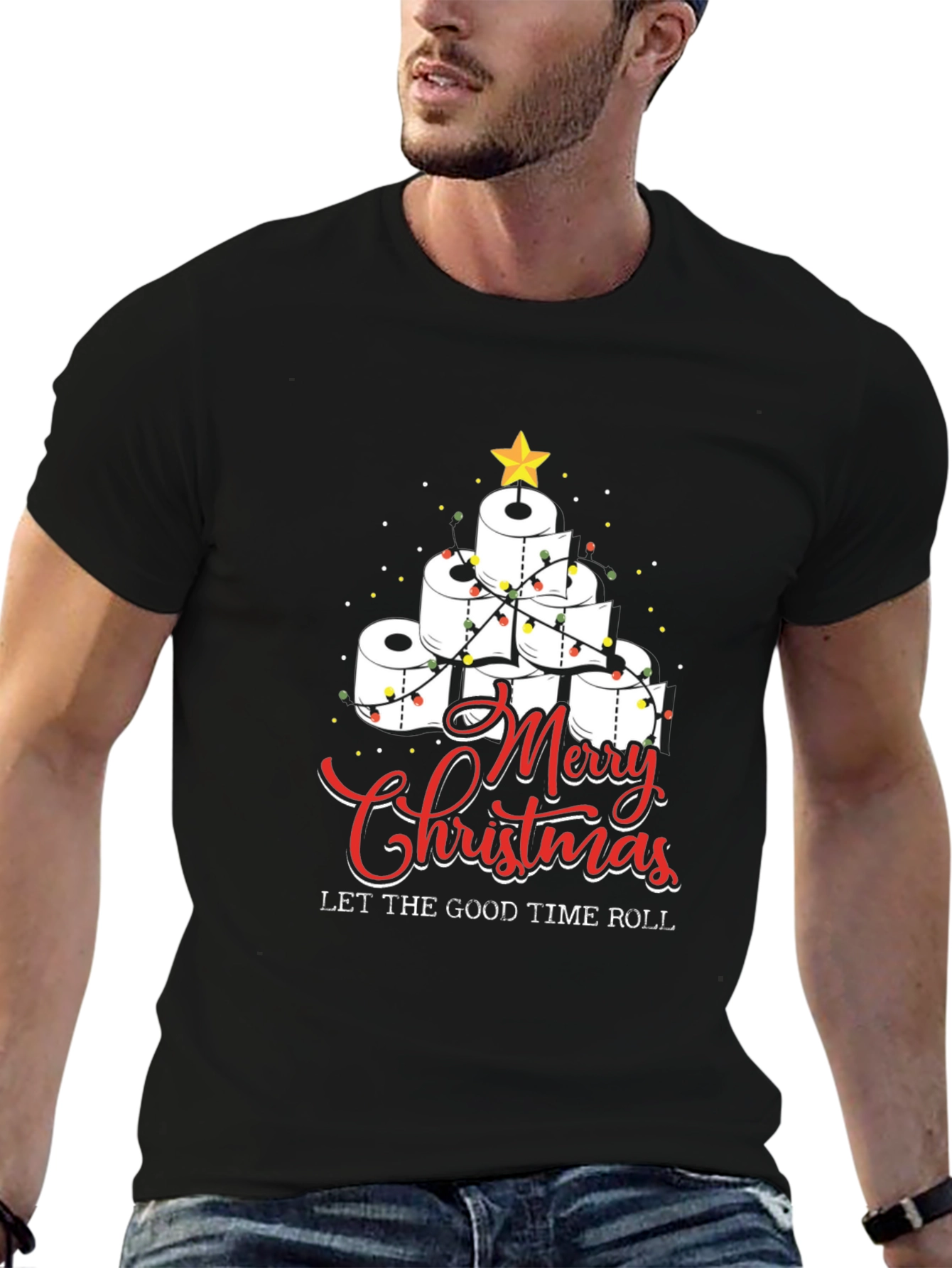 Merry Christmas Toilet Paper Roll Tree T-Shirt