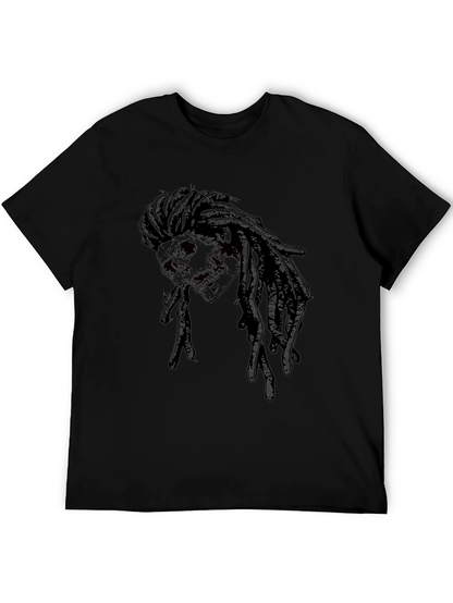 Skull Dreadlock Graphic T-Shirt - Edgy Streetwear