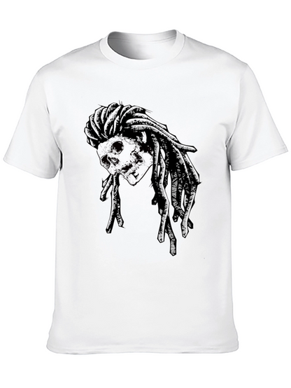 Skull Dreadlock Graphic T-Shirt - Edgy Streetwear