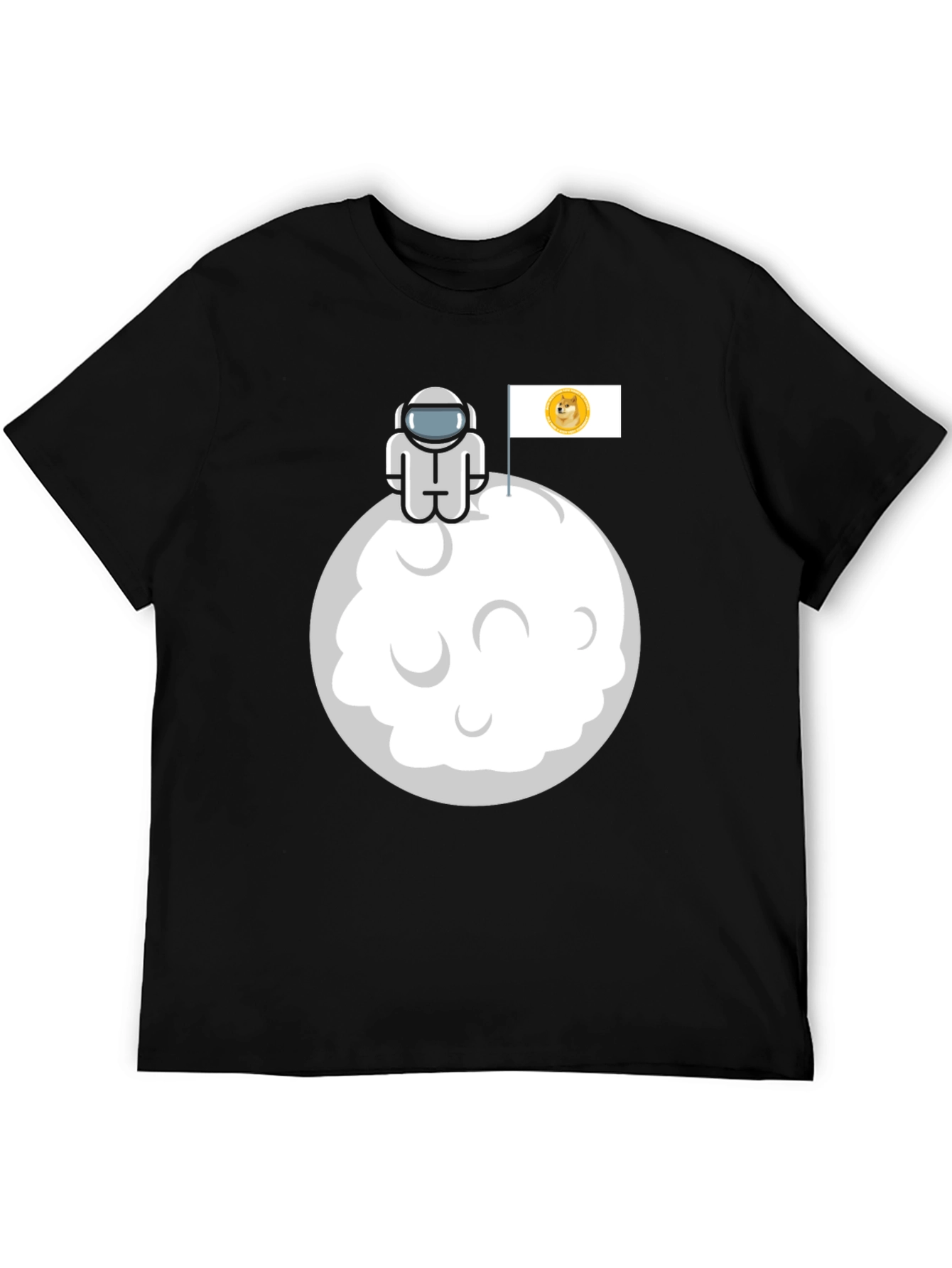 Doge Moon Landing Black Graphic Tee