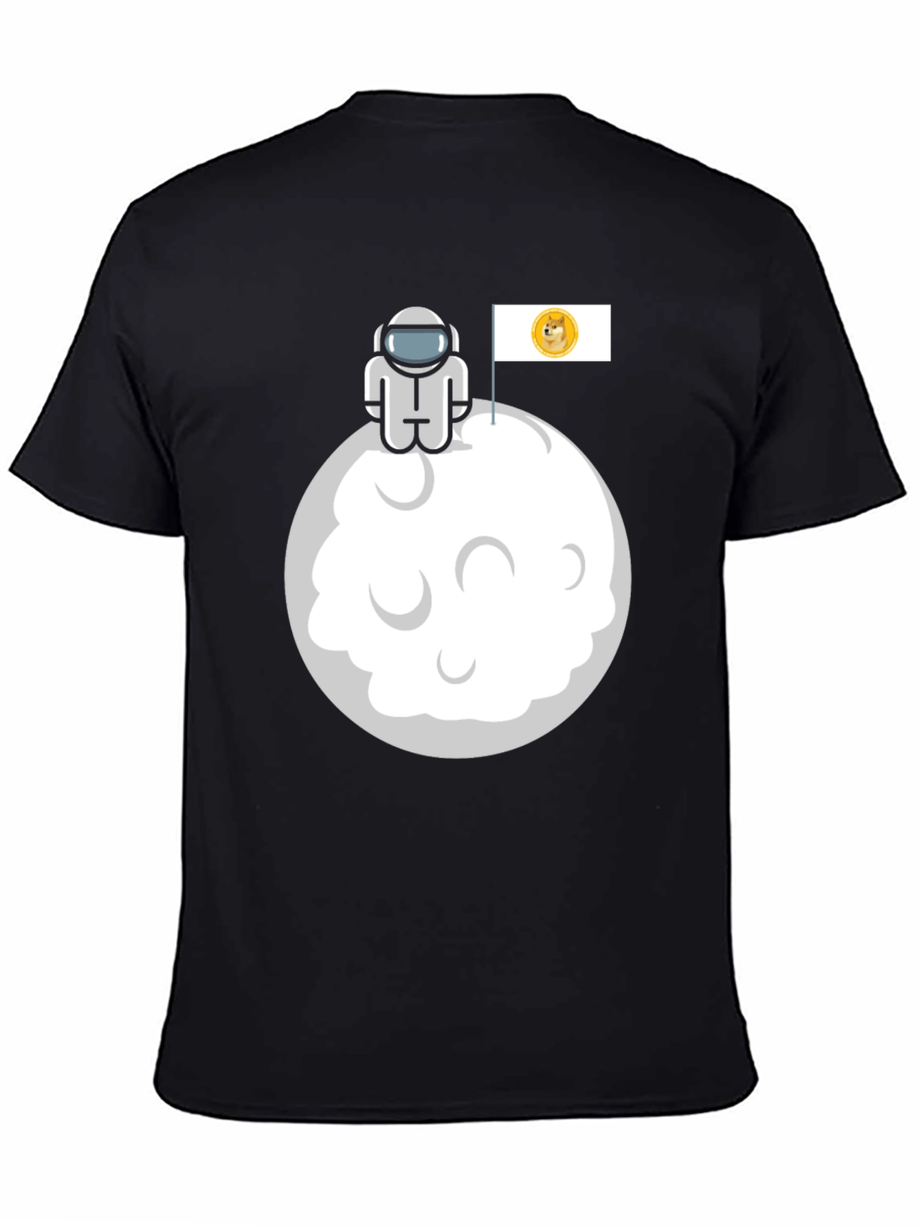 Doge Moon Landing Black Graphic Tee