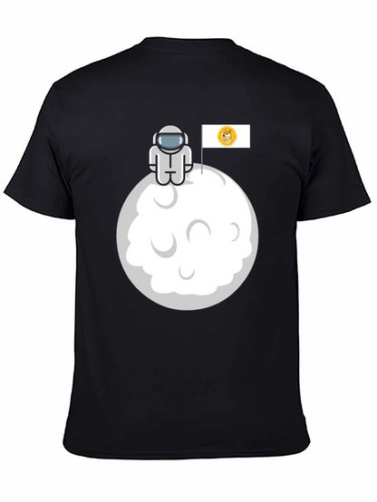 Doge Moon Landing Black Graphic Tee