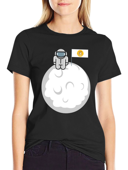 Doge Moon Landing Black Graphic Tee