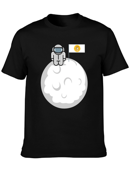 Doge Moon Landing Black Graphic Tee