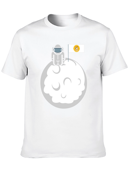 Doge Moon Landing Black Graphic Tee