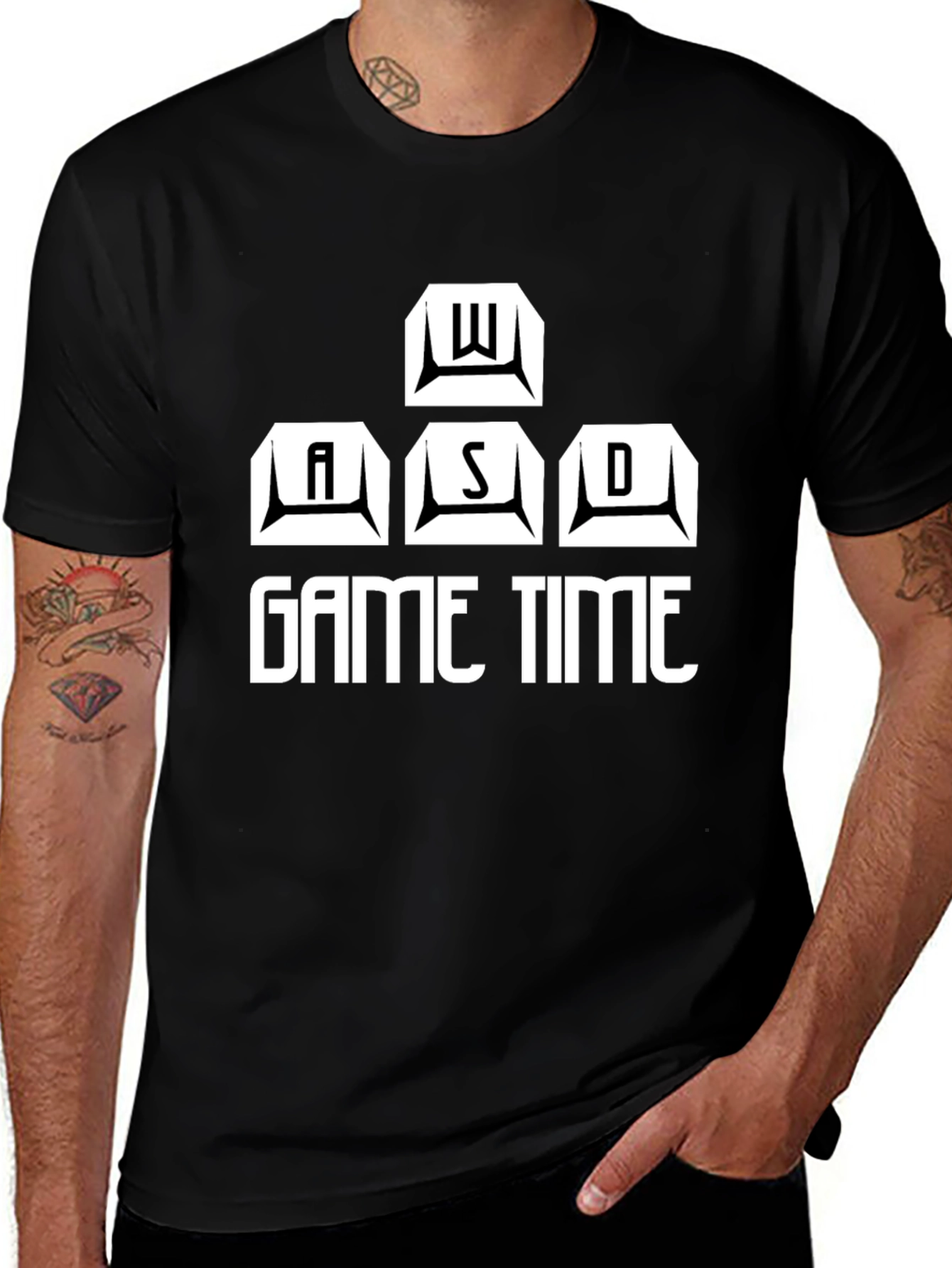 Game Time Black T-Shirt - WASD Gamer Design
