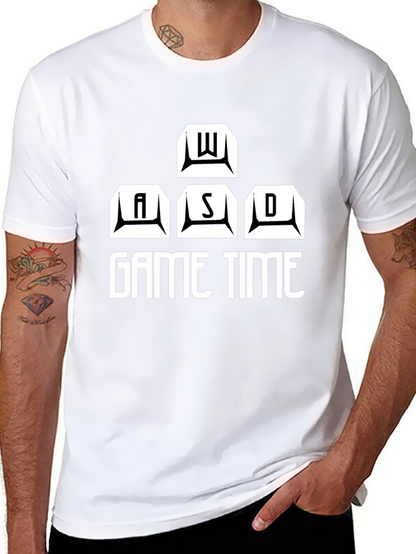 Game Time Black T-Shirt - WASD Gamer Design