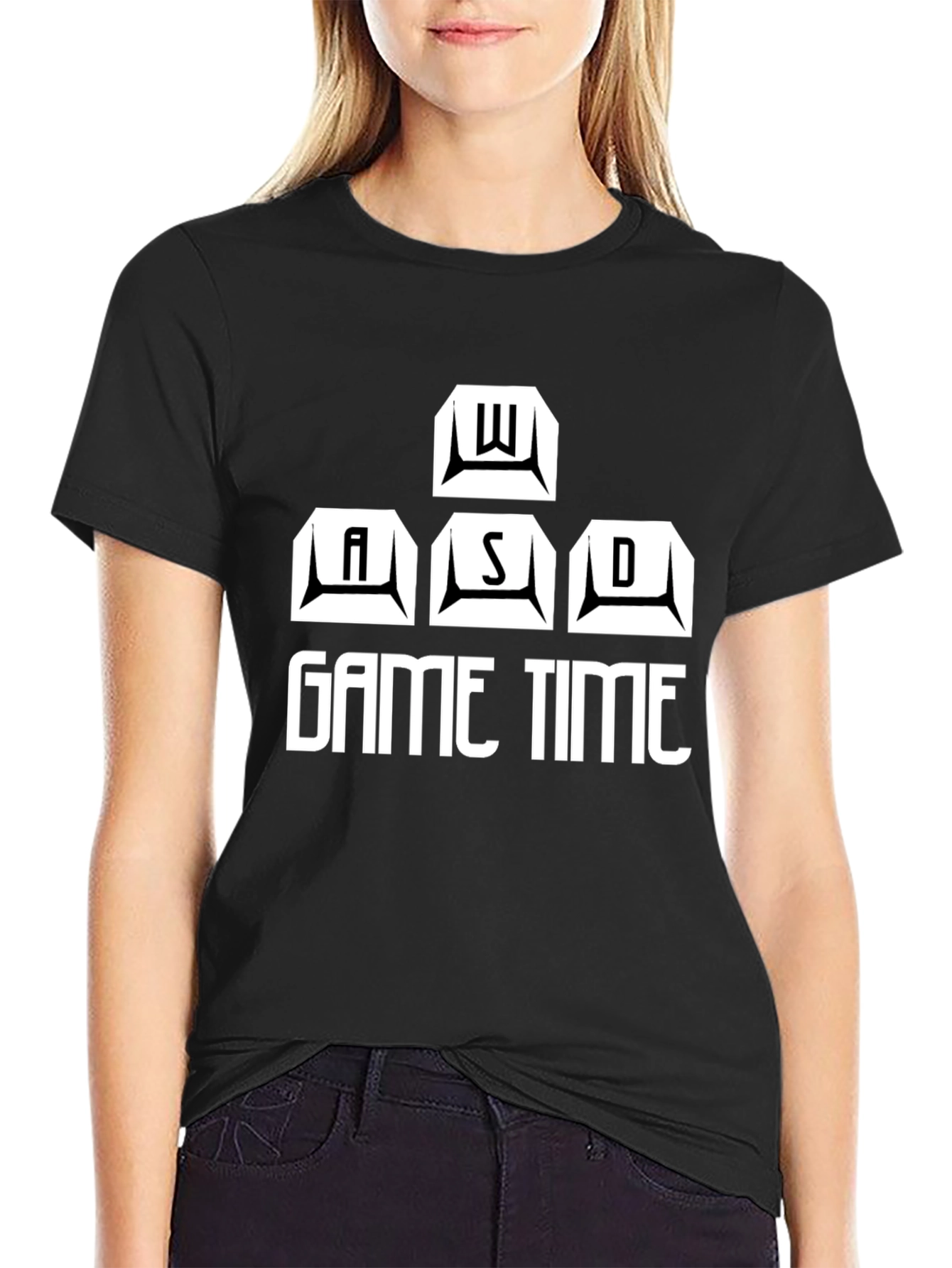 Game Time Black T-Shirt - WASD Gamer Design