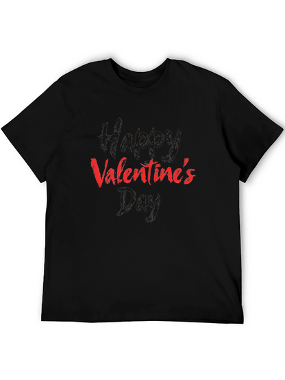 Valentines Day Graphic Tee - Black Cotton Shirt
