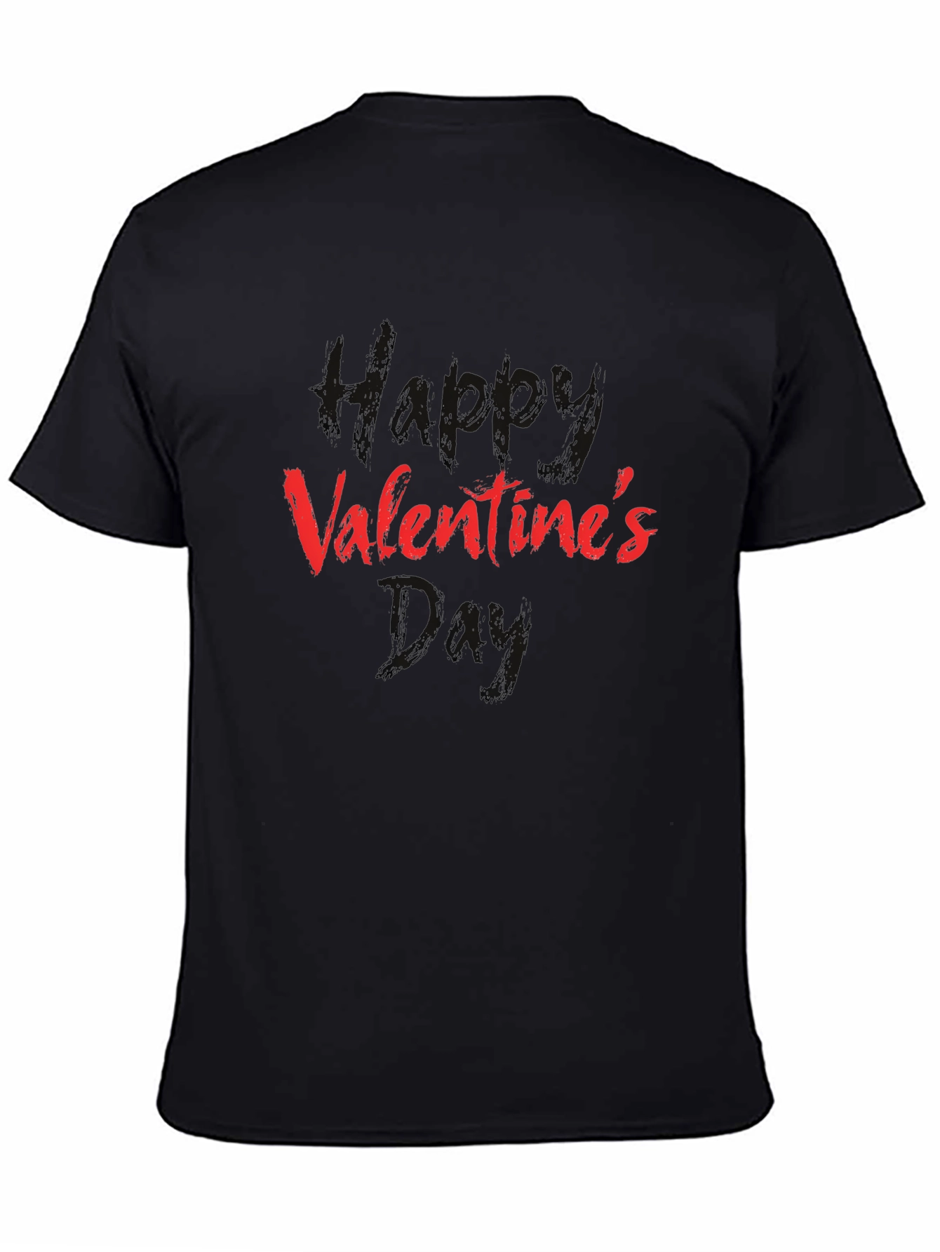 Valentines Day Graphic Tee - Black Cotton Shirt