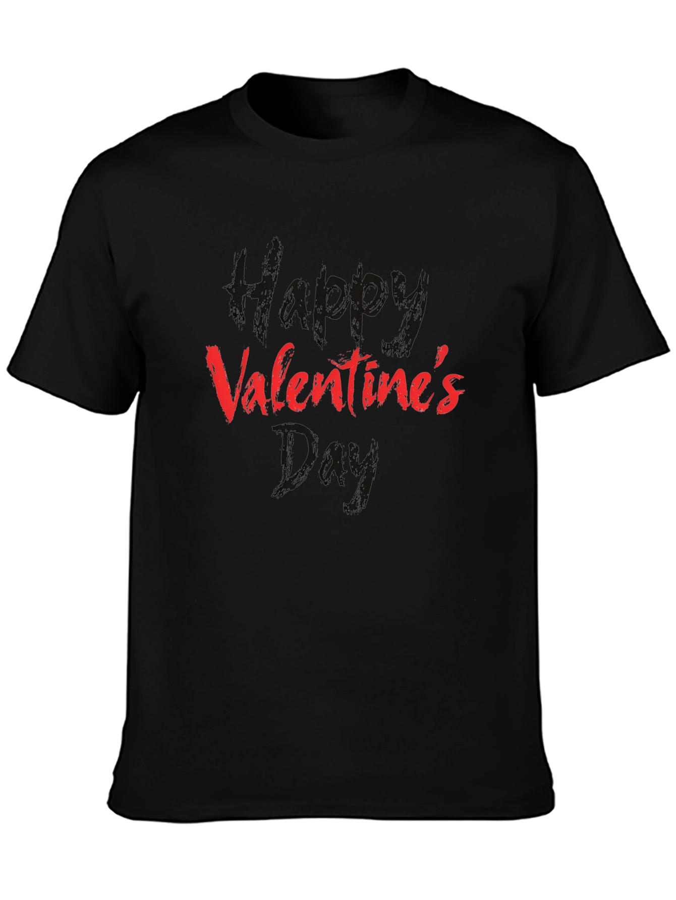 Valentines Day Graphic Tee - Black Cotton Shirt