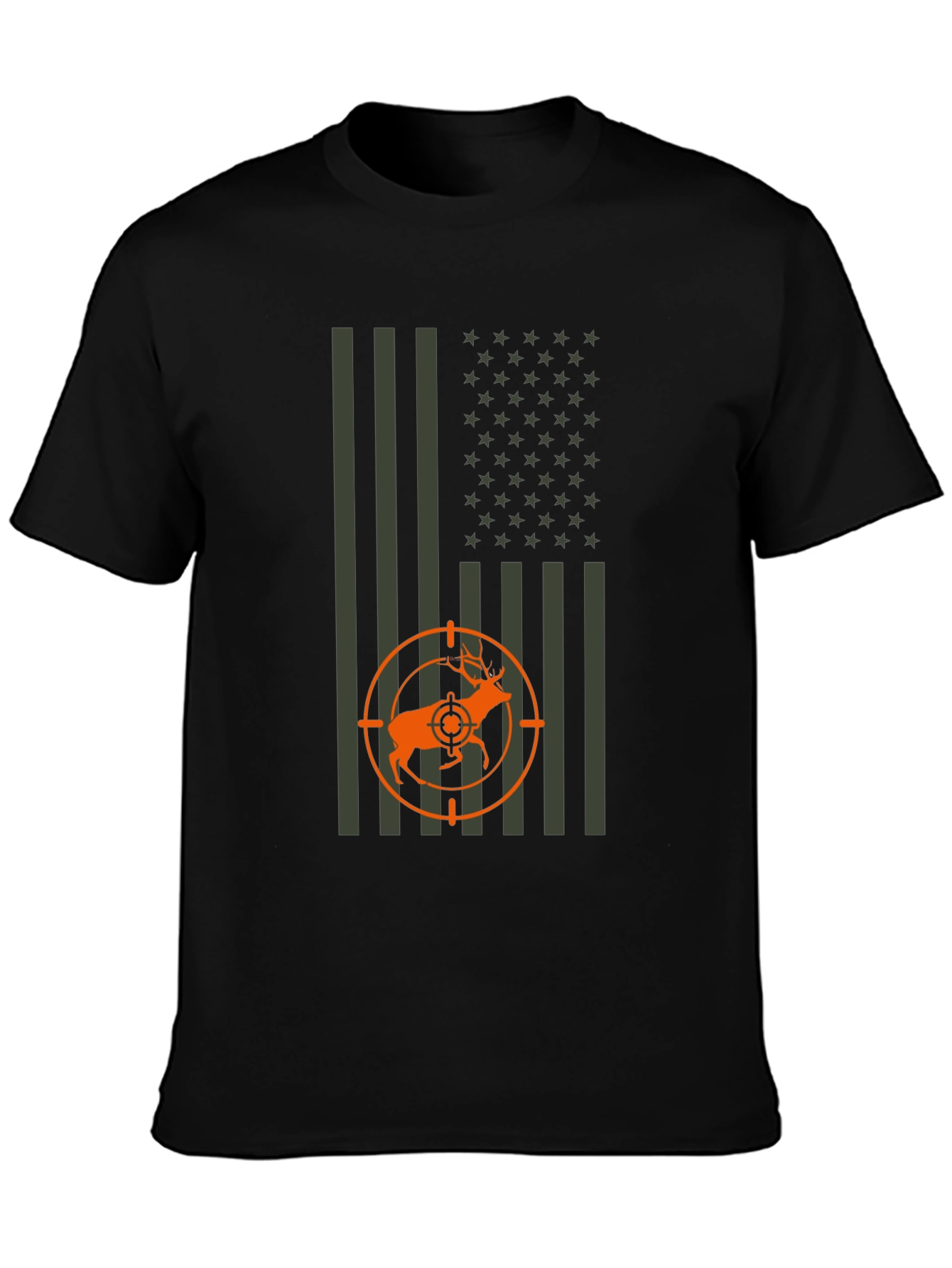 Deer Hunting American Flag T-Shirt