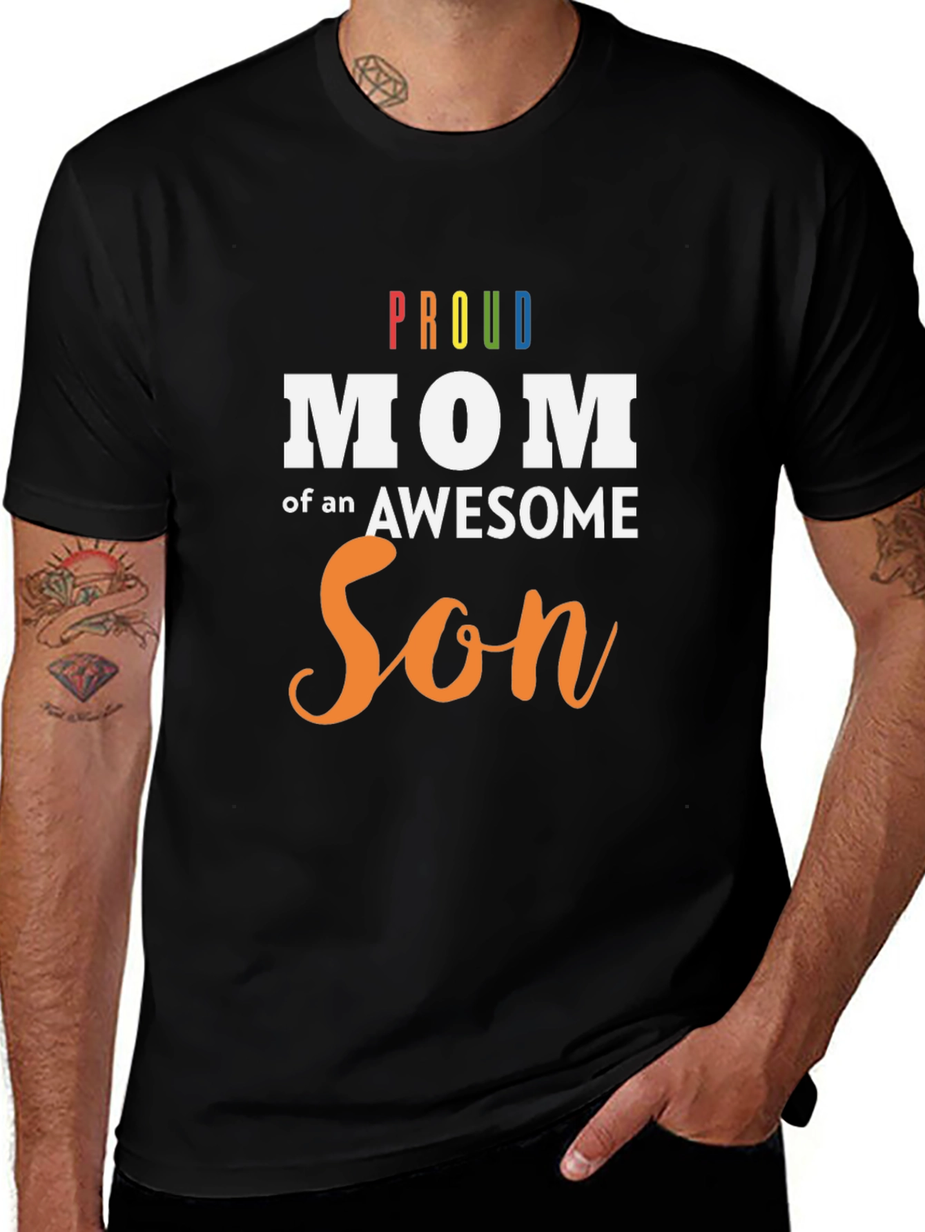 Proud Mom of an Awesome Son Black T-Shirt