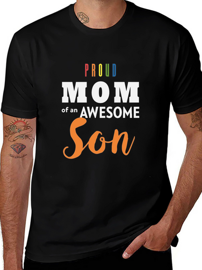 Proud Mom of an Awesome Son Black T-Shirt