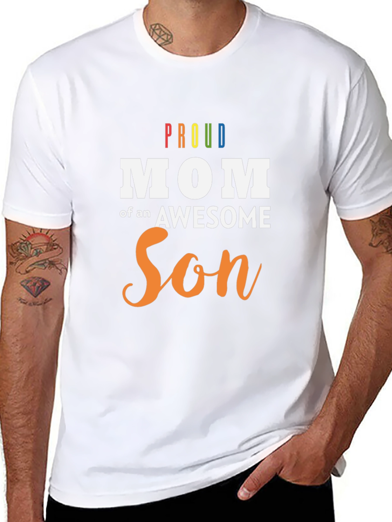 Proud Mom of an Awesome Son Black T-Shirt