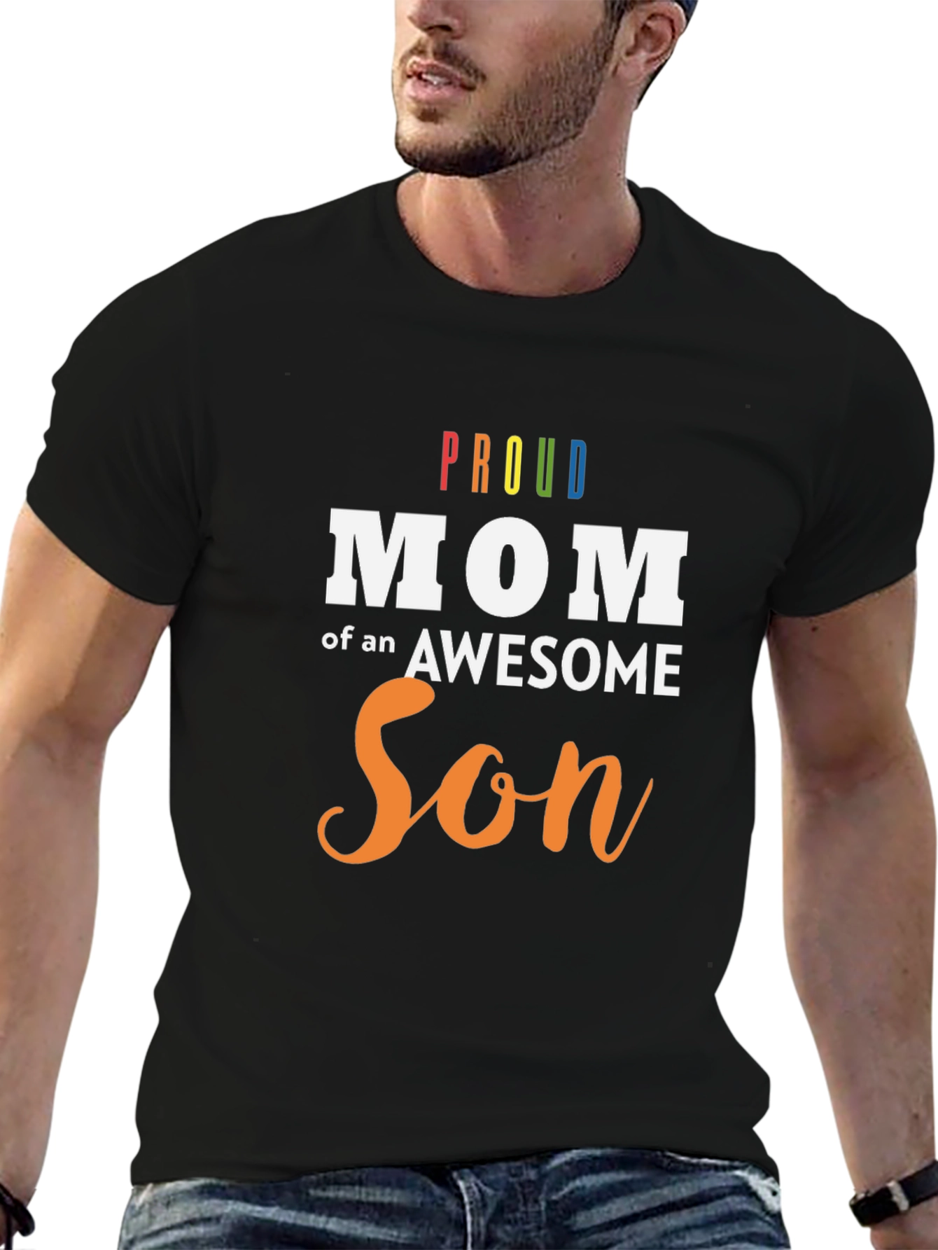 Proud Mom of an Awesome Son Black T-Shirt