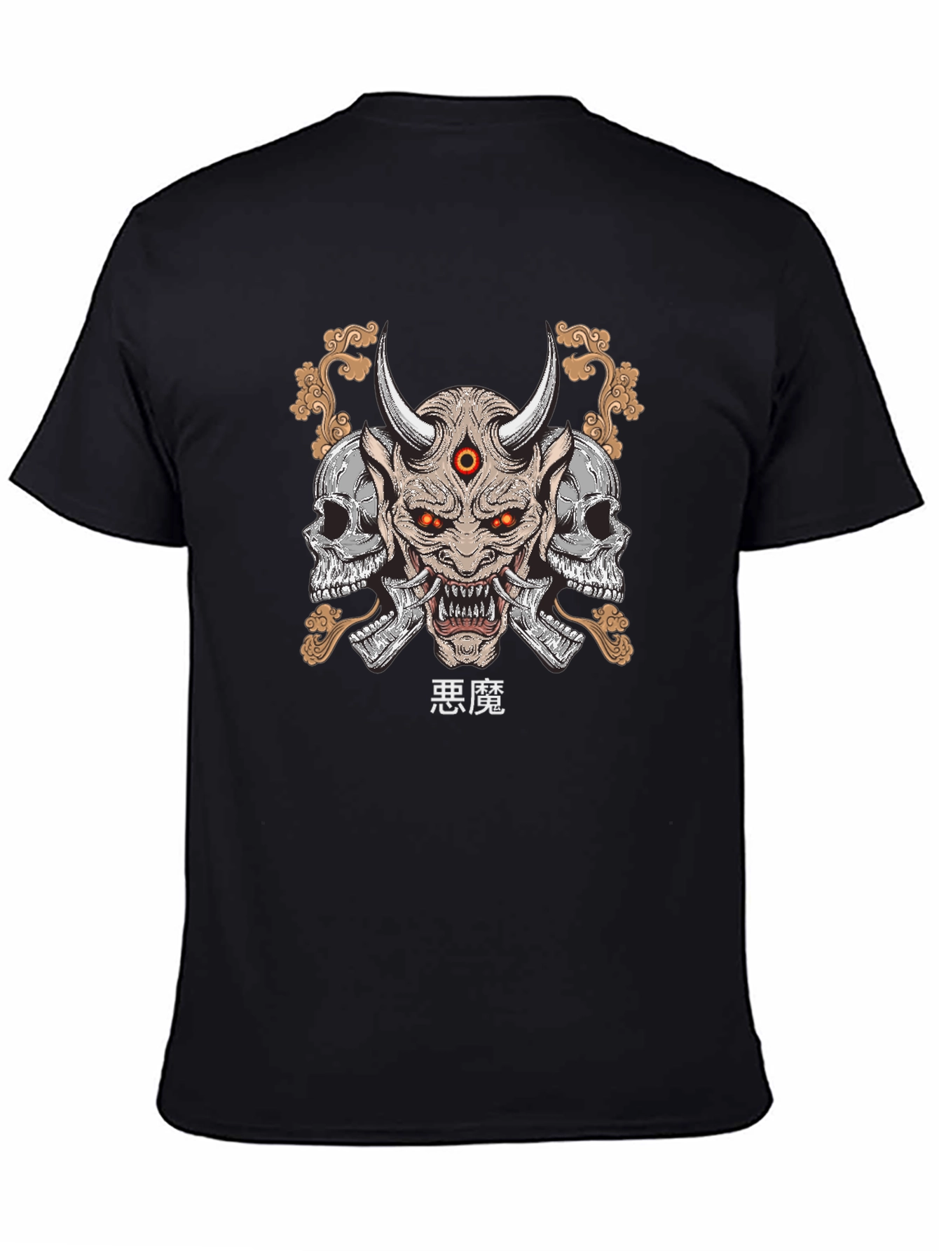 Demon Skull Graphic Print T-Shirt
