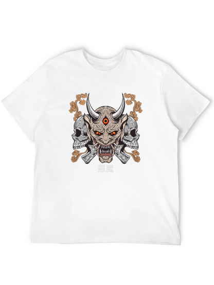 Demon Skull Graphic Print T-Shirt