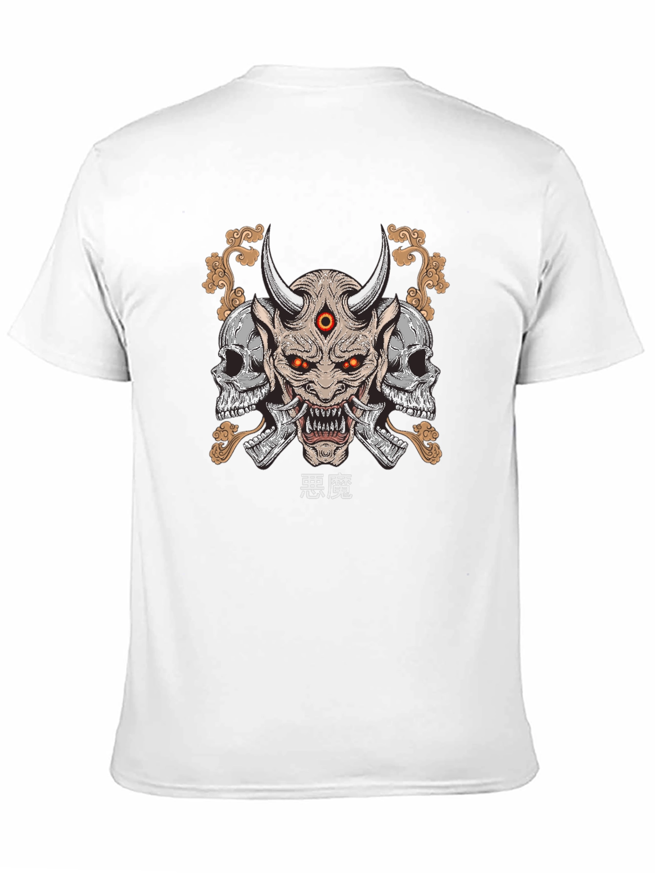 Demon Skull Graphic Print T-Shirt