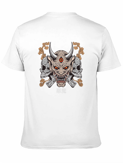 Demon Skull Graphic Print T-Shirt