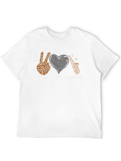 Peace Love Saxophone Graphic Tee