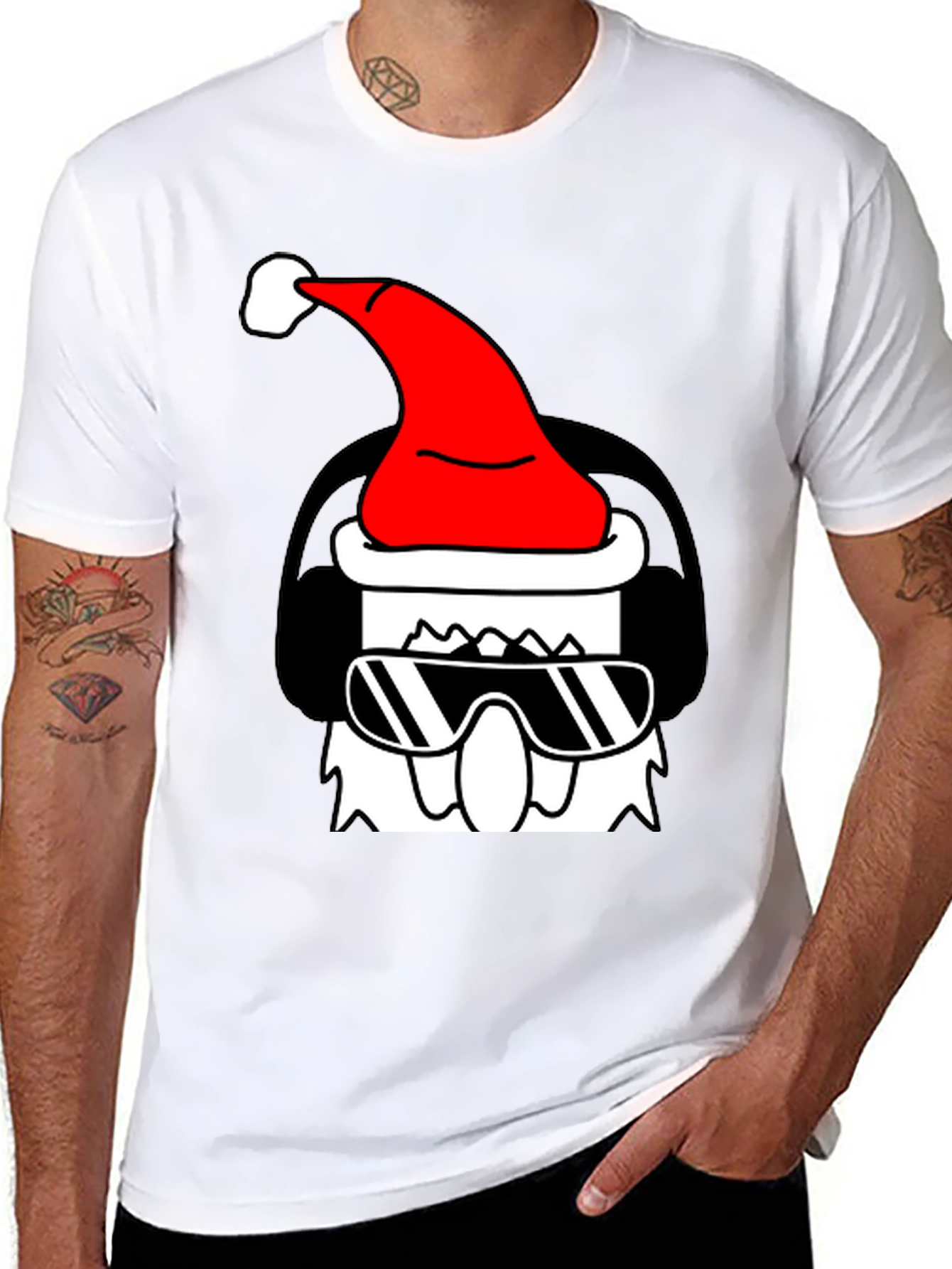 Cool Santa Graphic Tee - Black