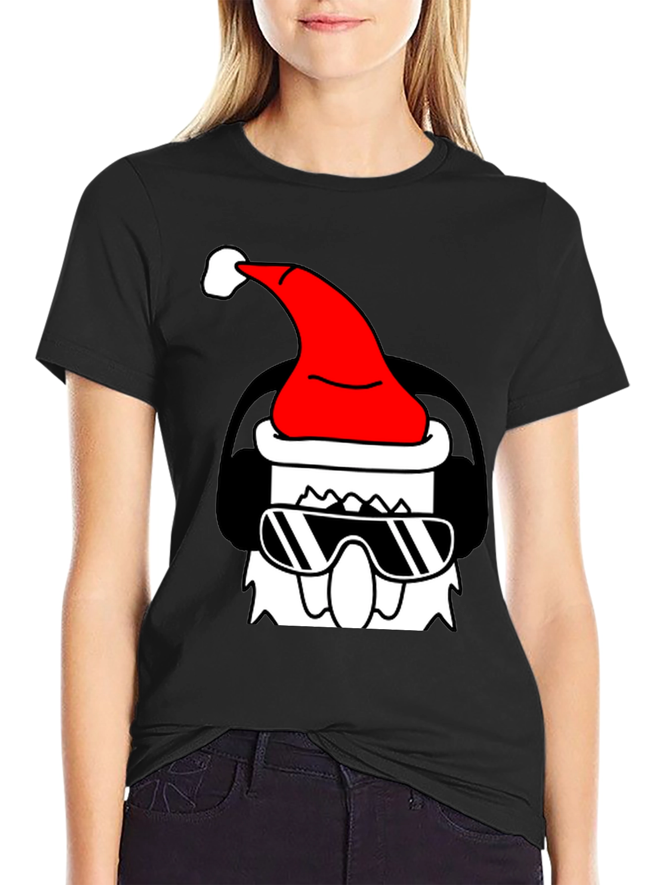 Cool Santa Graphic Tee - Black
