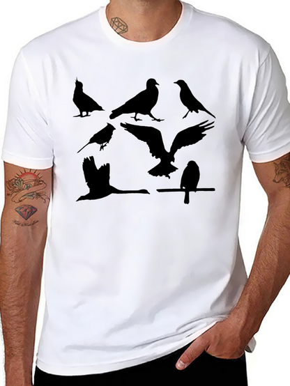 Bird Silhouette Graphic Tee - Mens Black T-Shirt