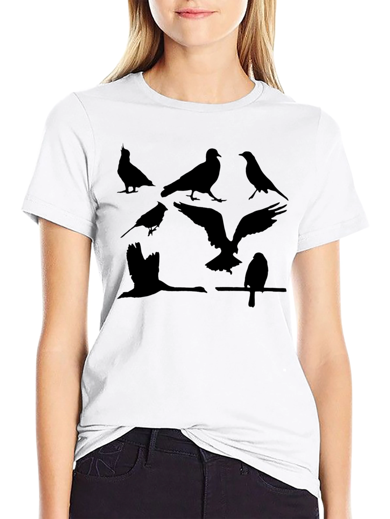 Bird Silhouette Graphic Tee - Mens Black T-Shirt