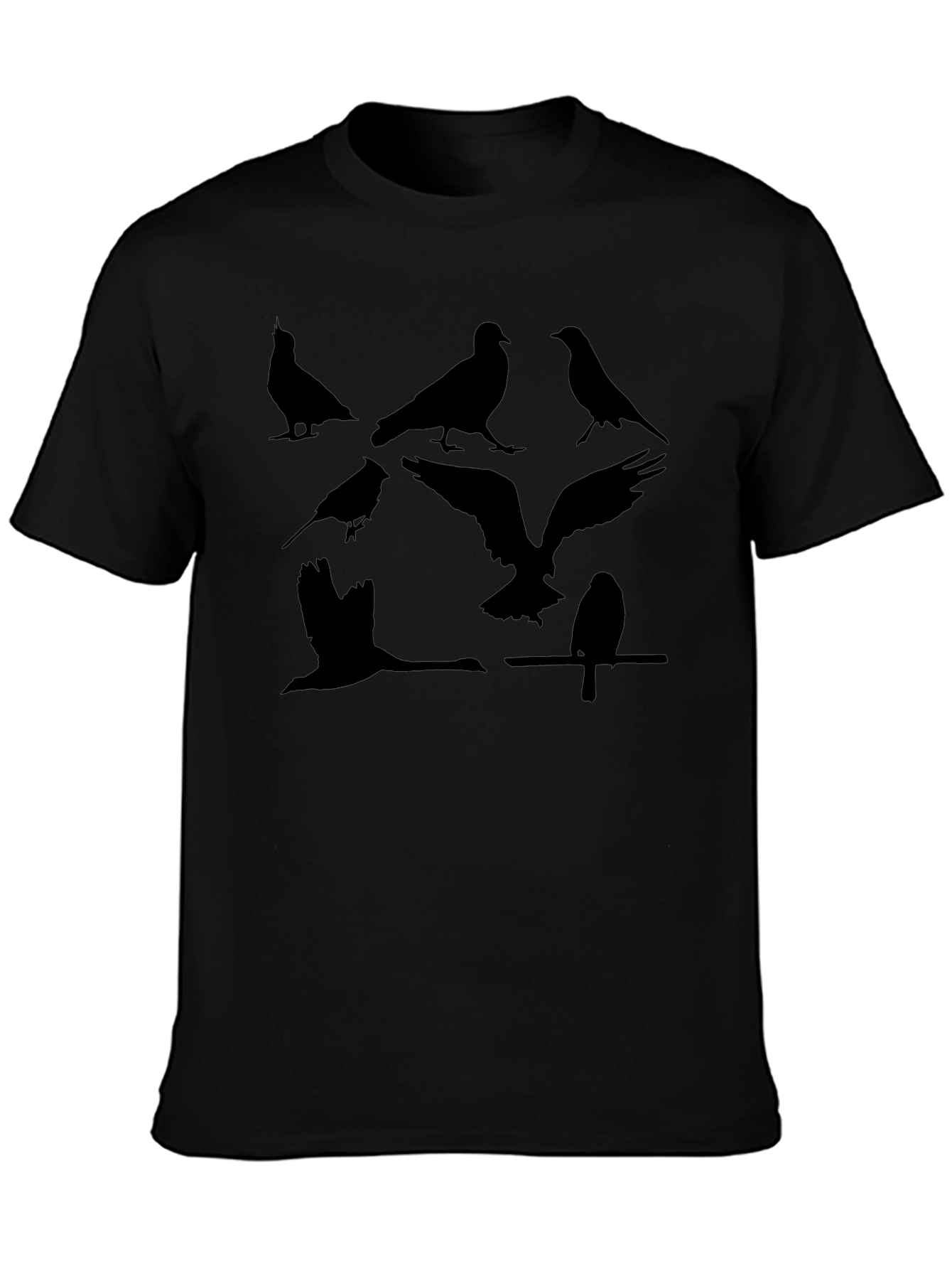 Bird Silhouette Graphic Tee - Mens Black T-Shirt