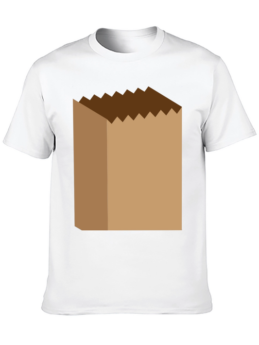Novelty Paper Bag Graphic T-Shirt - Black
