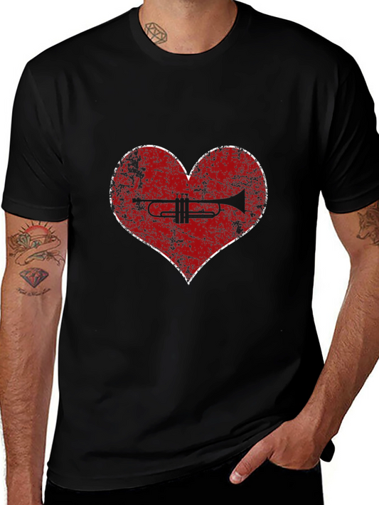 Trumpet Heart T-Shirt - Music Lover Tee