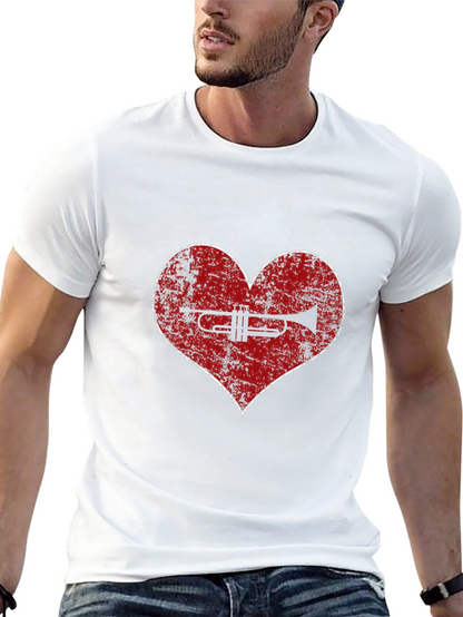 Trumpet Heart T-Shirt - Music Lover Tee