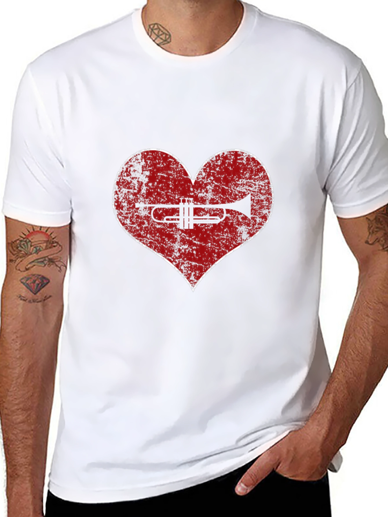 Trumpet Heart T-Shirt - Music Lover Tee
