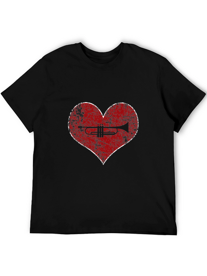 Trumpet Heart T-Shirt - Music Lover Tee