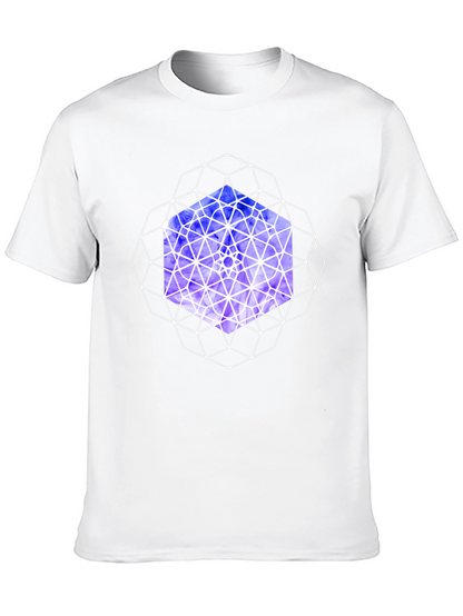 Geometric Cube Graphic Tee - Modern Design
