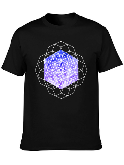 Geometric Cube Graphic Tee - Modern Design